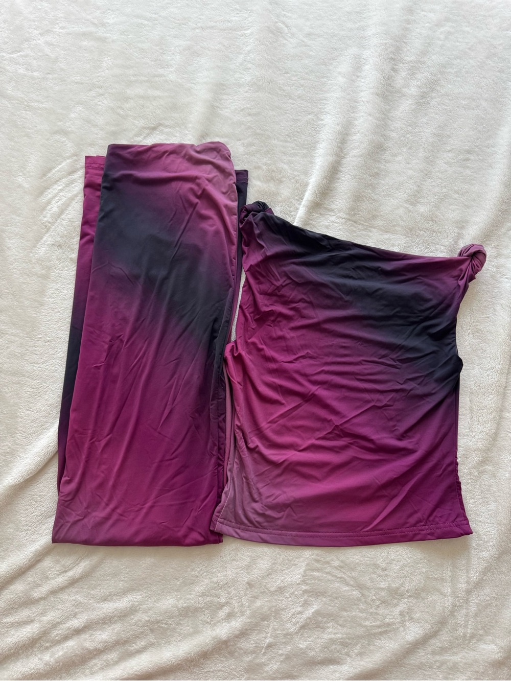 White Fox Boutique Purple Boysenberry Ripple Ombre Maxi Skirt and Top Set